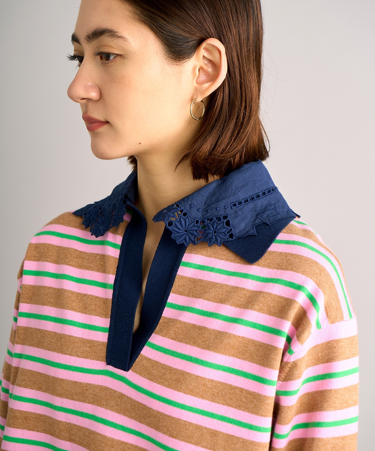 スキッパーポロセットアップニット | MUVEIL Online Shop