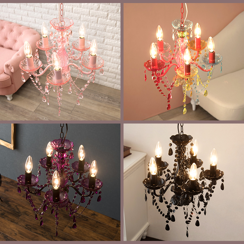 シャンデリア 5灯 NL-8605 ゴージャス 白熱電球付き LED対応 アクリル