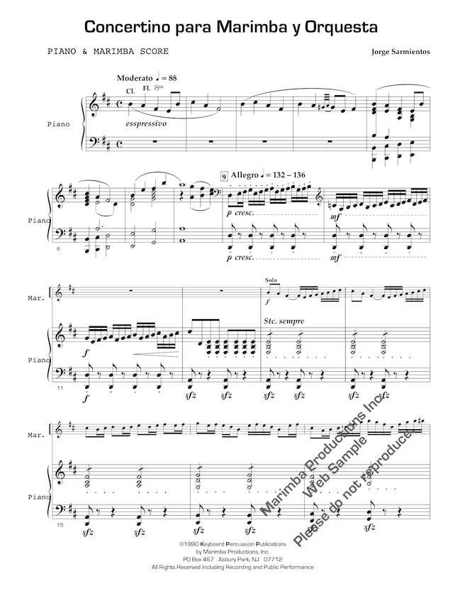 セジョルネ マリンバ協奏曲 打楽器 コンチェルト 楽譜 ソロ Sejourne