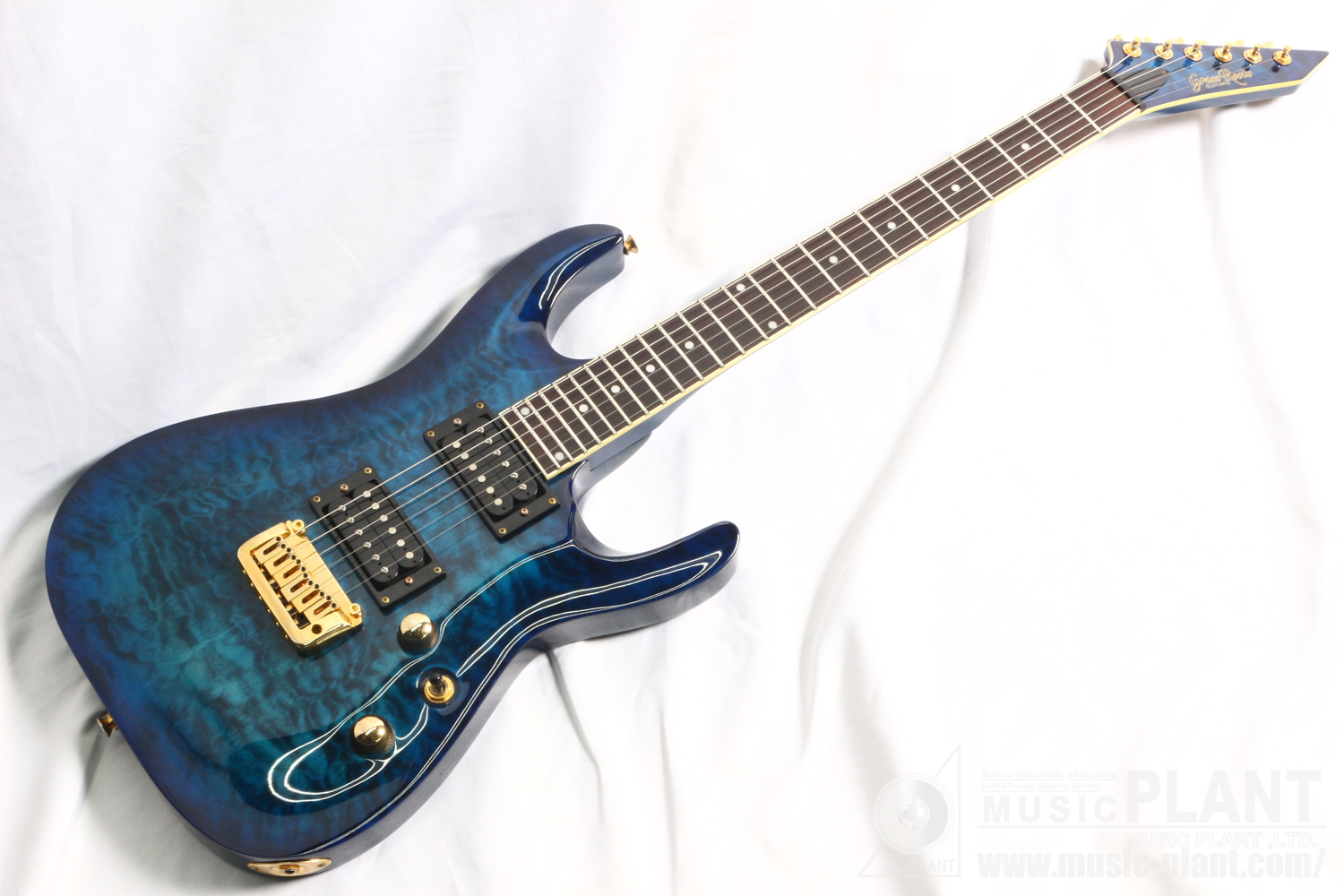 Grass Roots エレキギターG-HR-43QM See Thru Blue中古()売却済みです