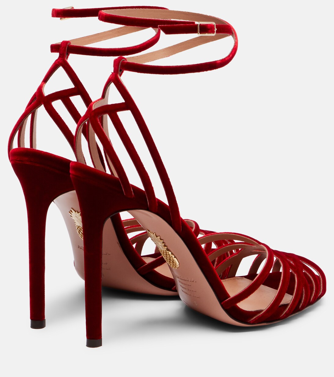 Wild Dream 105 velvet sandals in red - Aquazzura | Mytheresa