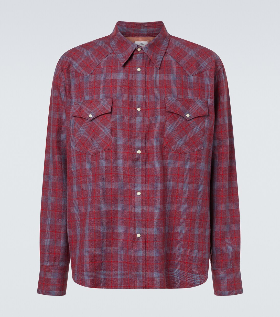 Four Corners checked wool and linen shirt in red - Visvim | Mytheresa