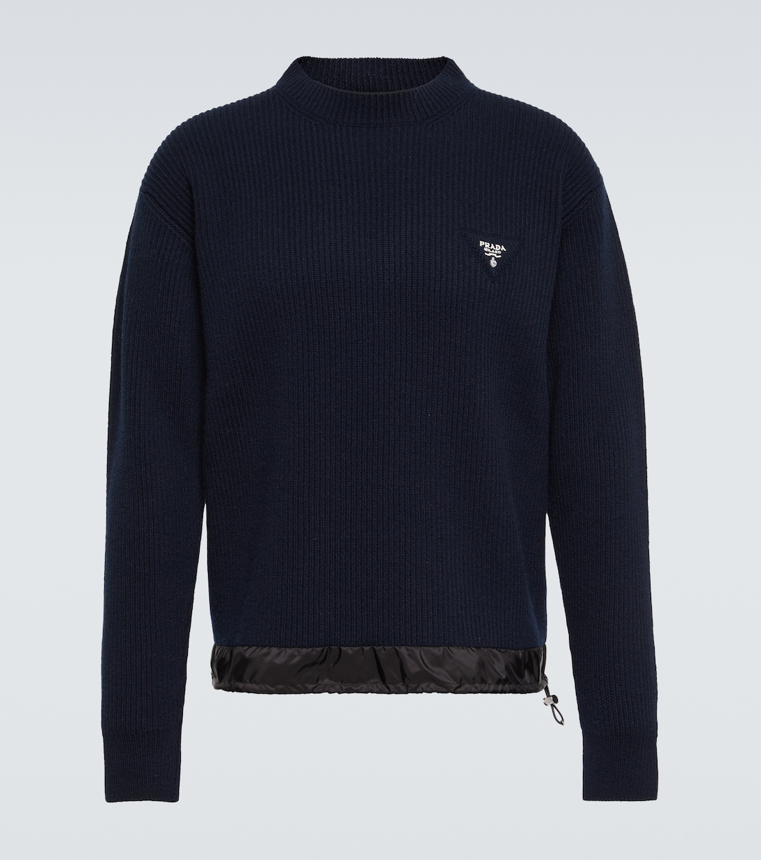Wool and cashmere sweater in blue - Prada | Mytheresa