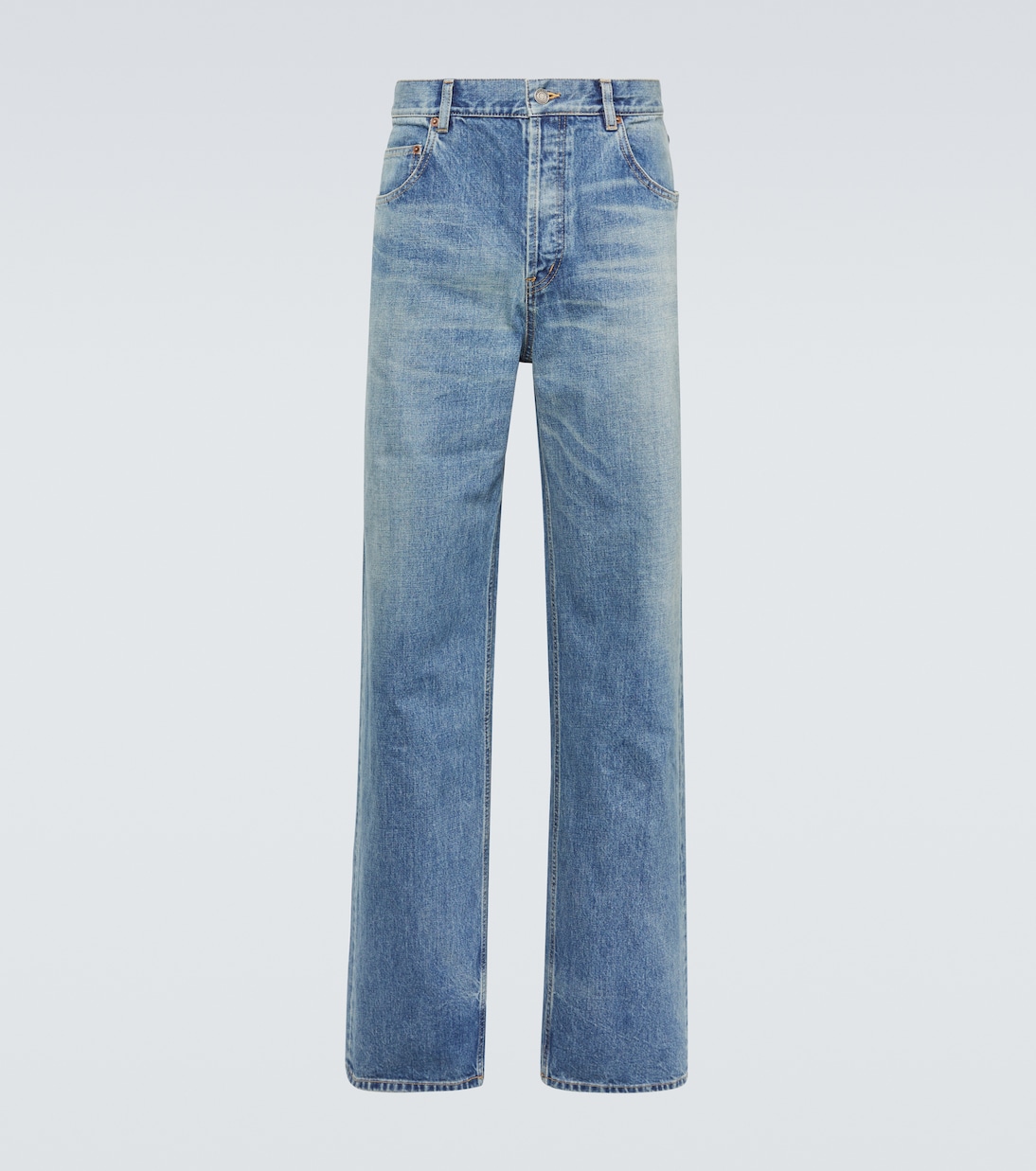 Mid-rise straight jeans in blue - Saint Laurent | Mytheresa