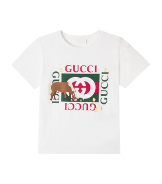 Baby printed cotton jersey T-shirt in pink - Gucci Kids | Mytheresa