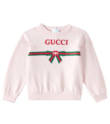Logo printed cotton sweatshirt in pink - Gucci Kids | Mytheresa