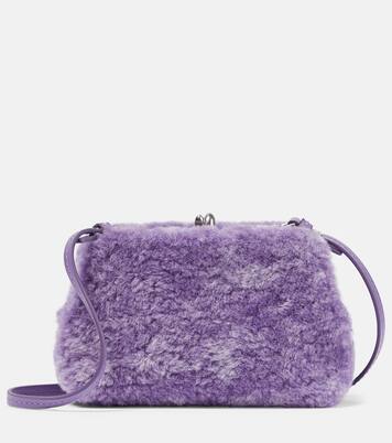 Goji Micro shearling shoulder bag in purple - Jil Sander | Mytheresa