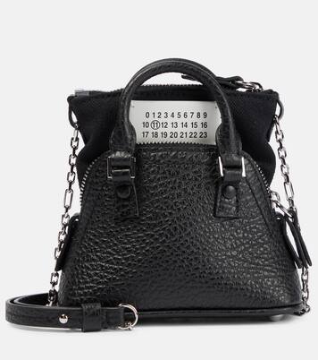 5AC Classique Baby leather tote bag in black - Maison Margiela