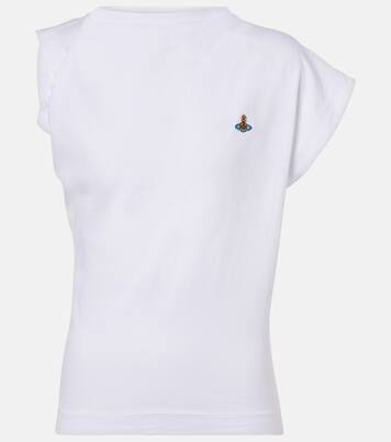 Hebo asymmetric cotton jersey T-shirt in white - Vivienne Westwood