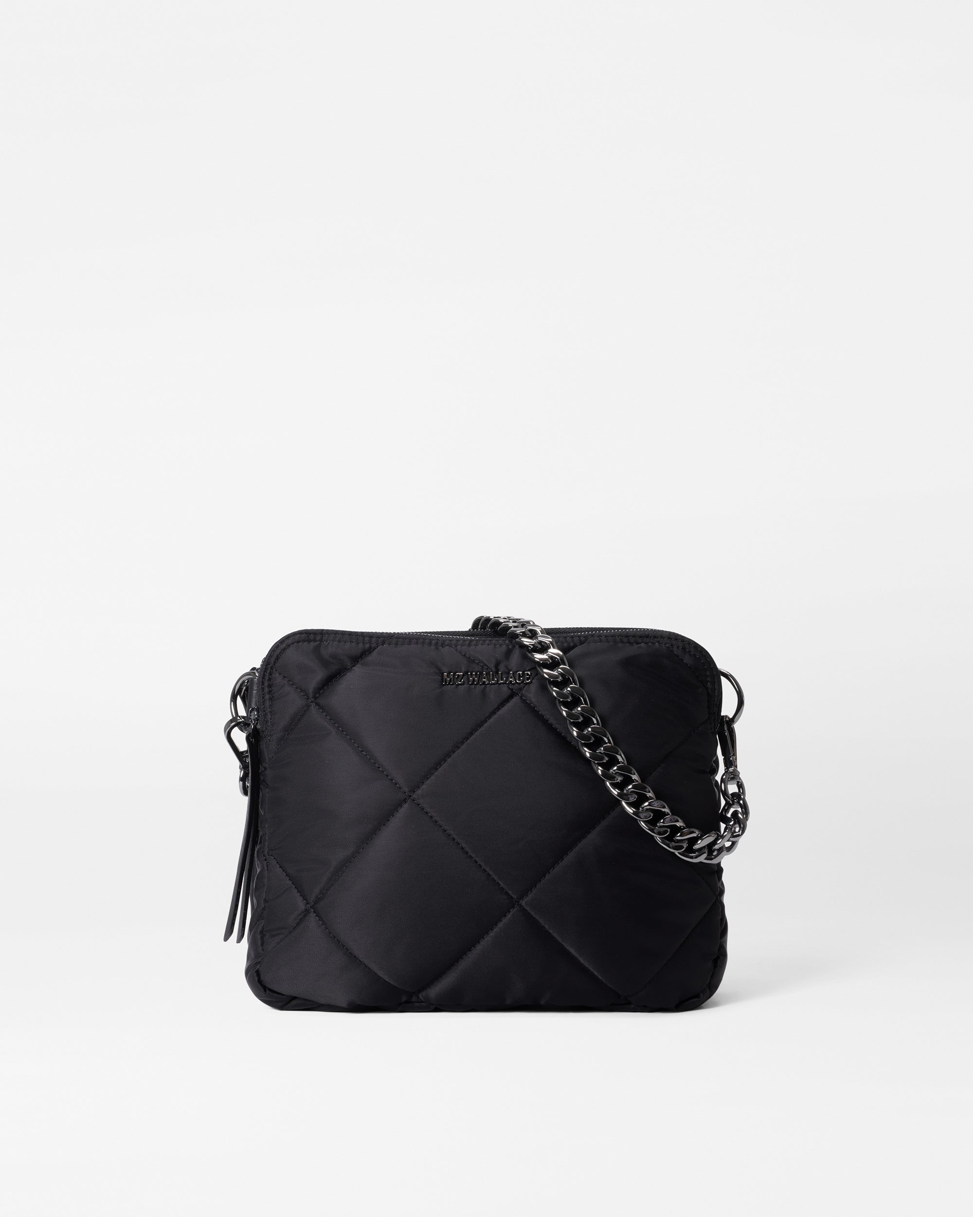Quilted Black Crossbody Square Bag | MZ Wallace