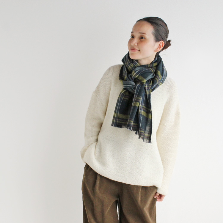 nofl】尾州ウールチェックストール 644206500 | ナチュラル服通販