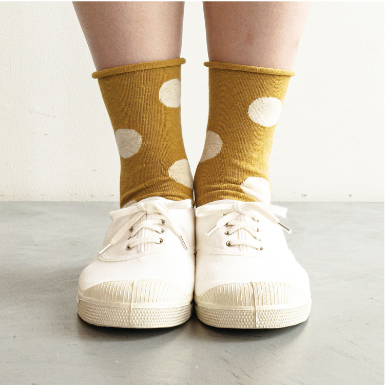 Homie】コットンリネン ドットソックス［H-038］ 669600660