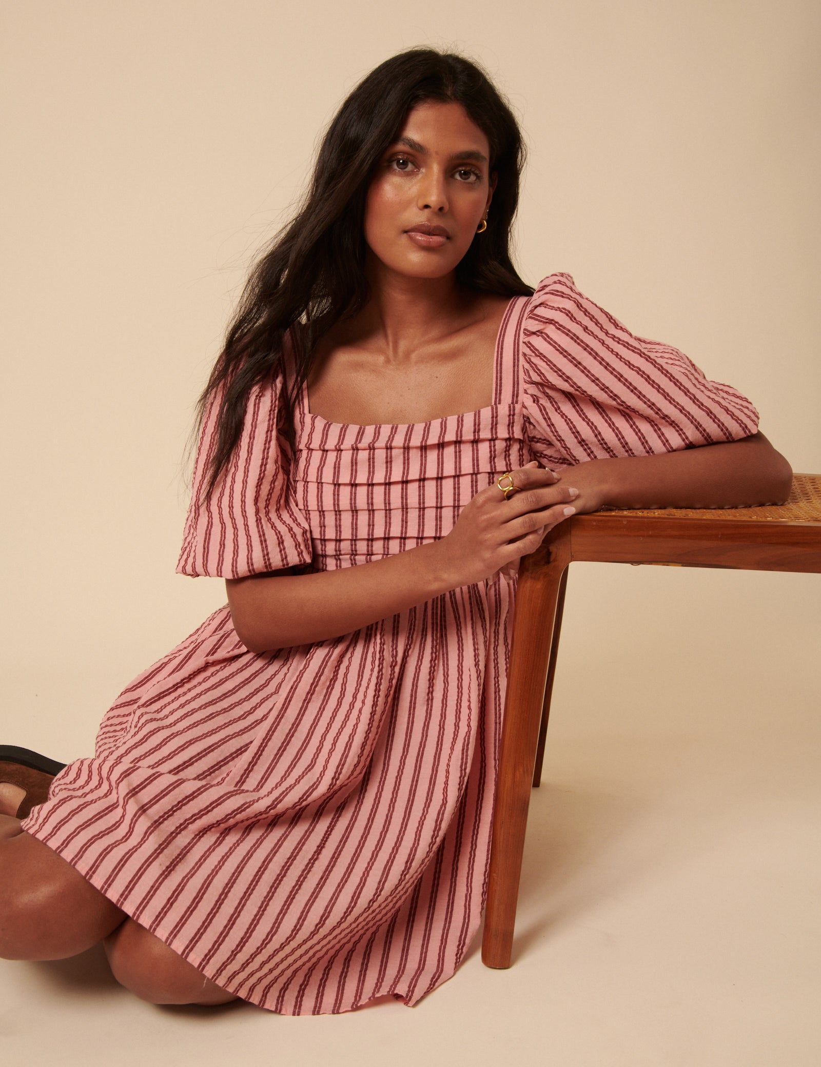 Pink And Red Striped Nova Mini Dress