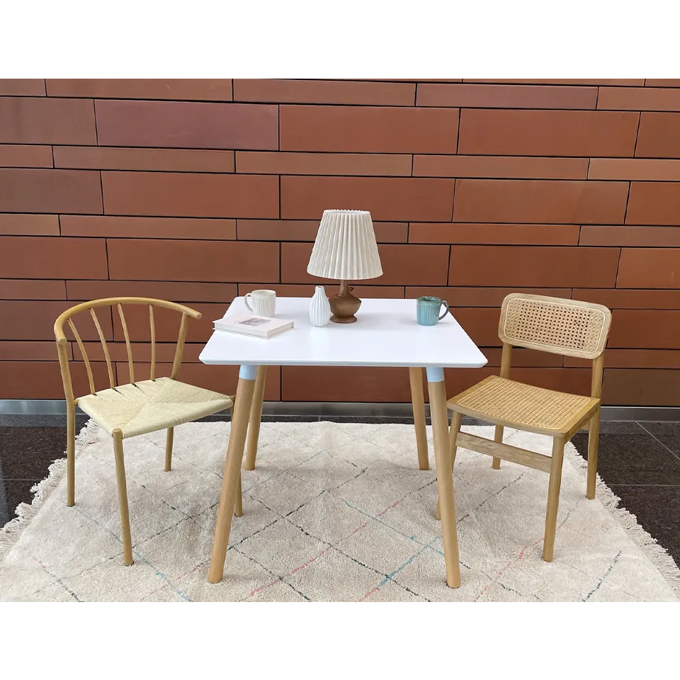 テーブルRT826 80×80【送料無料】ホワイト/ナチュラル | NOCEノーチェ