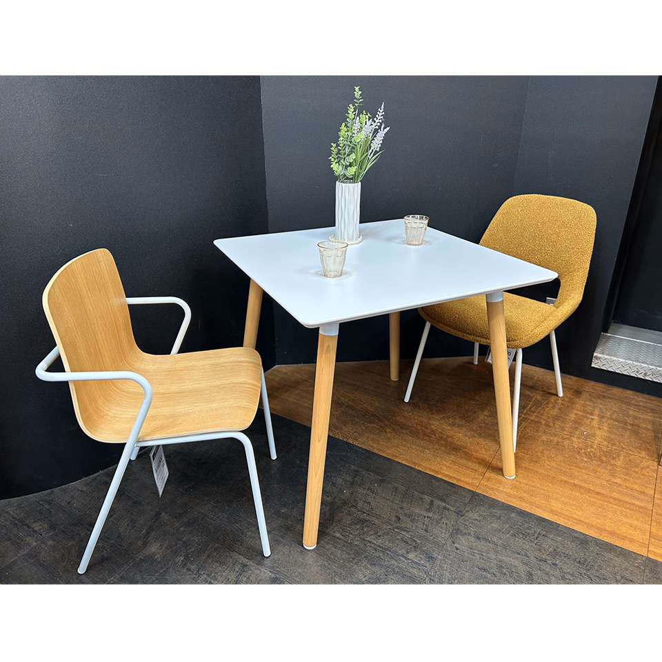 テーブルRT826 80×80【送料無料】ホワイト/ナチュラル | NOCEノーチェ