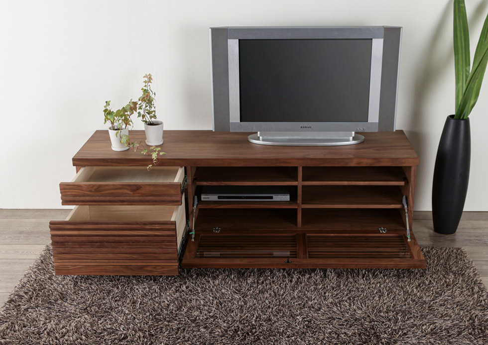 格子と天然木が織りなす美しさ[Jaggy / ジャギー] テレビボード 160