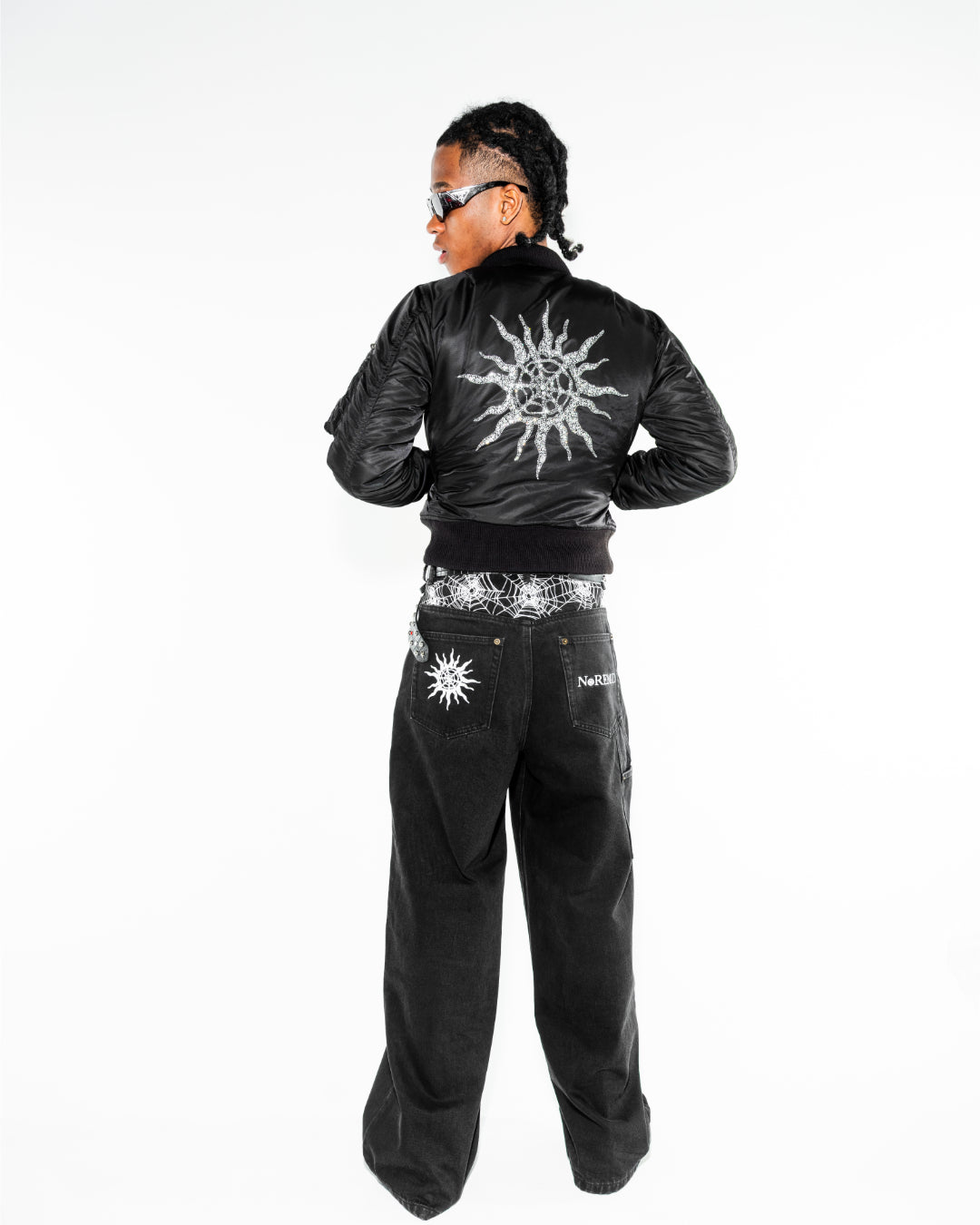 RHINESTONE MA-1 JACKET- BLACK – NOREMID