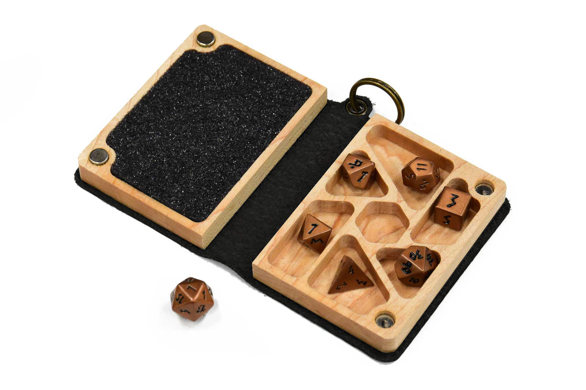 Onyx Leather Keychain Spellbook Dice Box - Elderwood – Norse Foundry