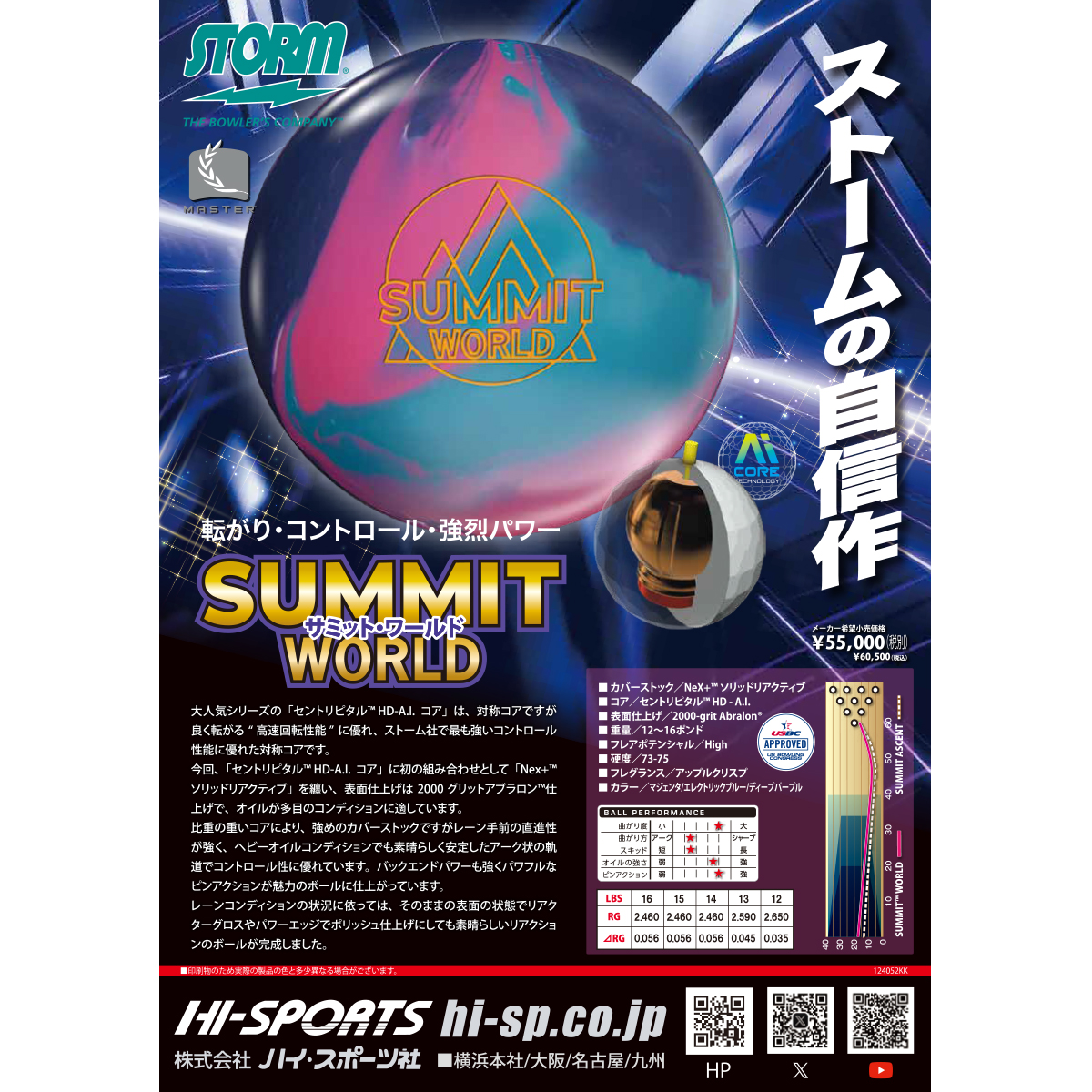 ボウリング サミットパール 15ポンド 新品 ストーム 新品】ストーム