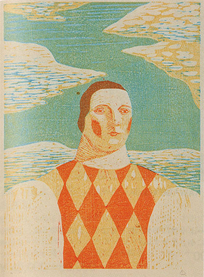 Toshio Arimoto / 有元利夫版画額「雲のアルルカン」 | Natsume Books