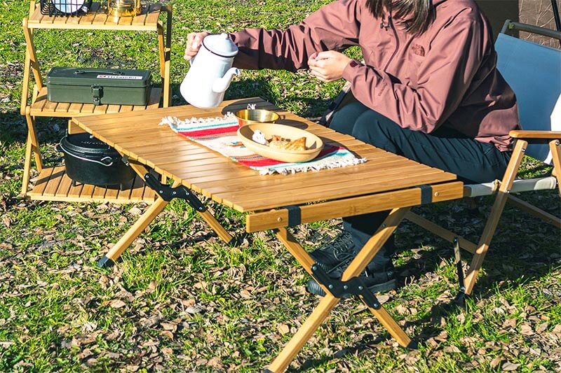 Hilander(ハイランダー) バンブーロールトップテーブル アウトドア
