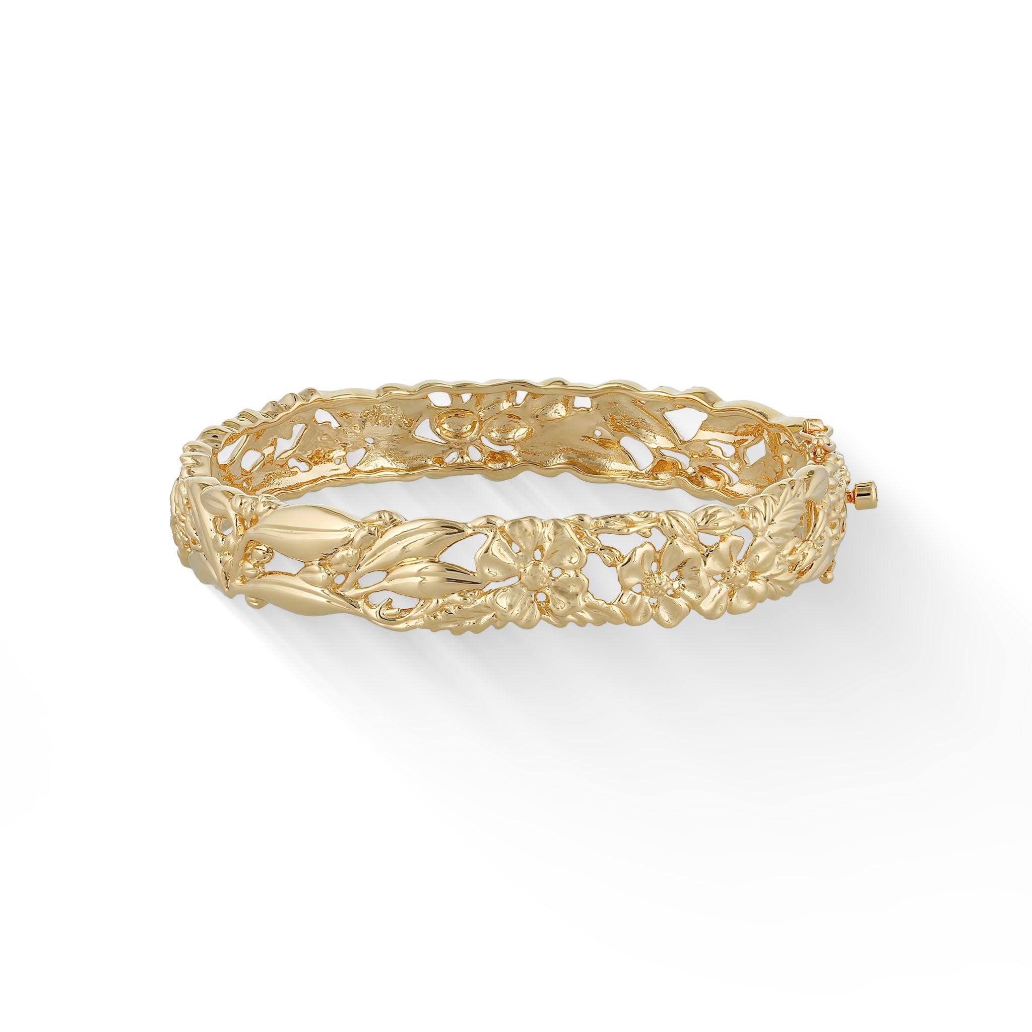 Flowers of the Islands Bangle – 14K Gold & Diamond – Na Hoku
