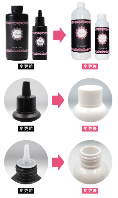 スペースネイル・フルーリア リキッド類の容器・容量・商品コードが