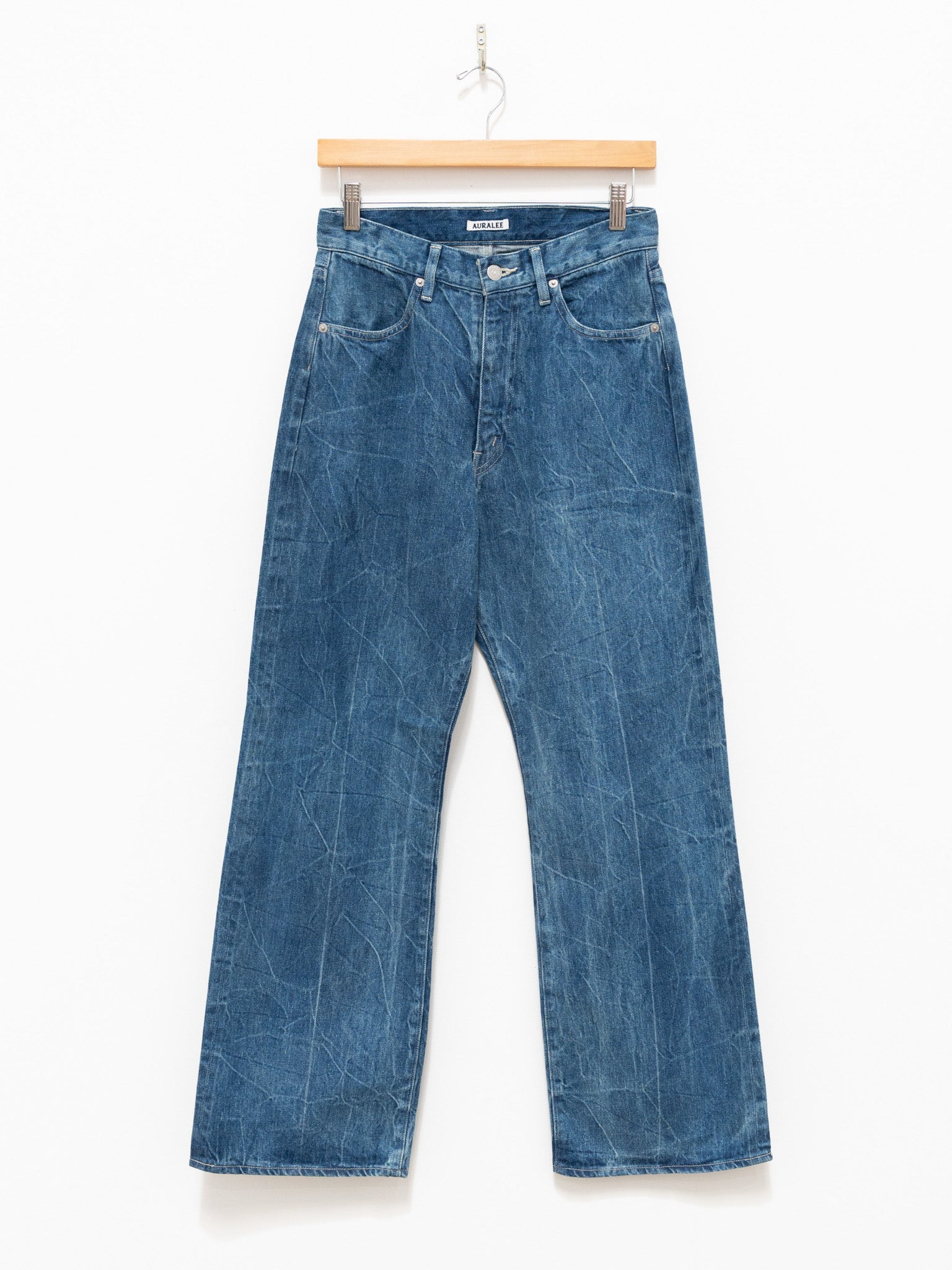 Namu Shop - Auralee Selvedge Faded Light Denim Pants - Indigo