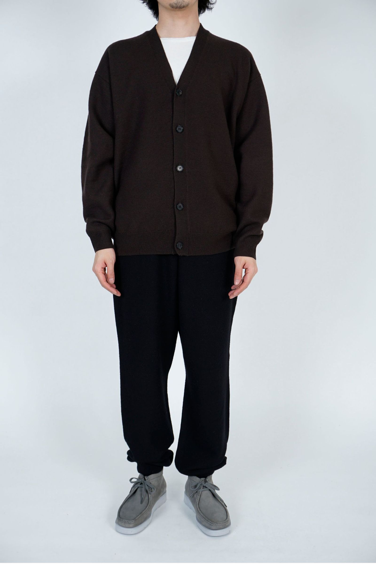 UNIVERSAL PRODUCTS - FELTED MERINO WOOL KNIT CARDIGAN/カーディガン