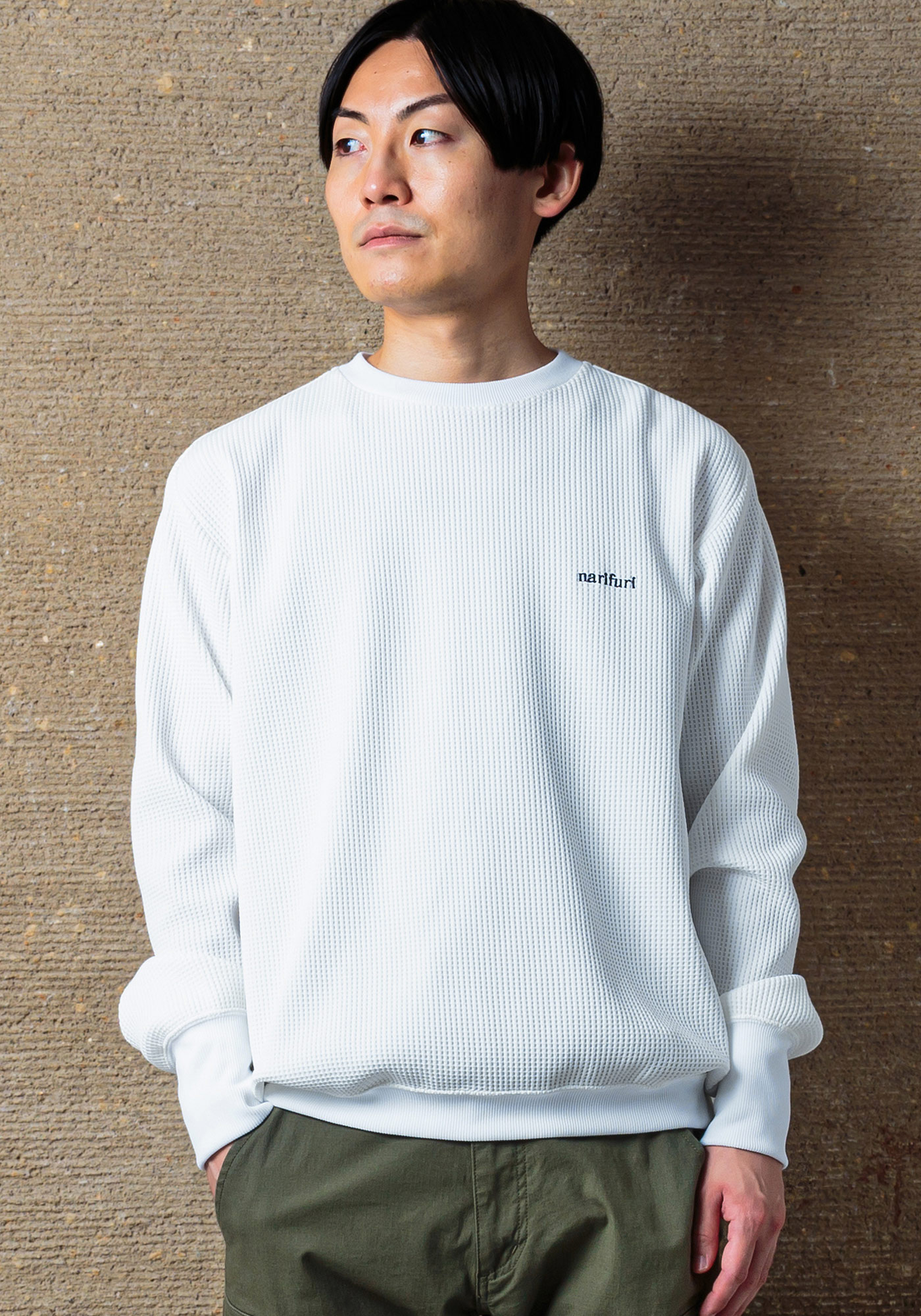 マルチワッフルクルーネックスウェット｜narifuri オンラインストア