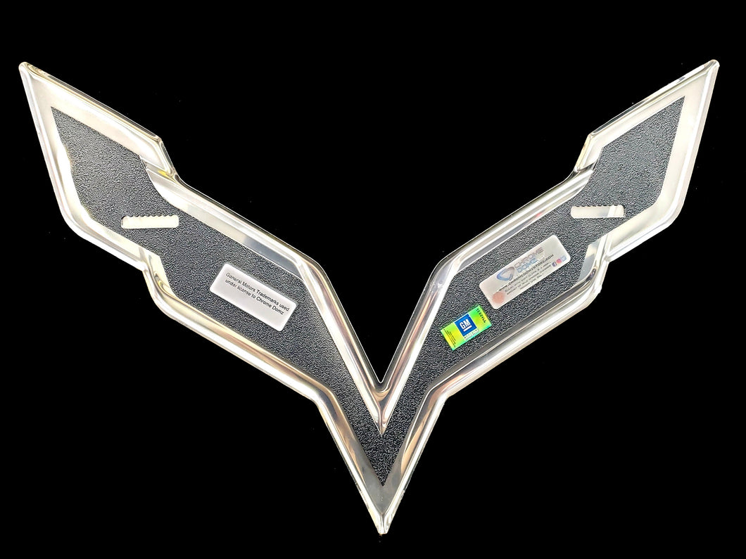 CORVETTE C7 FLAGS BADGE CHROME EMBOSSED 22