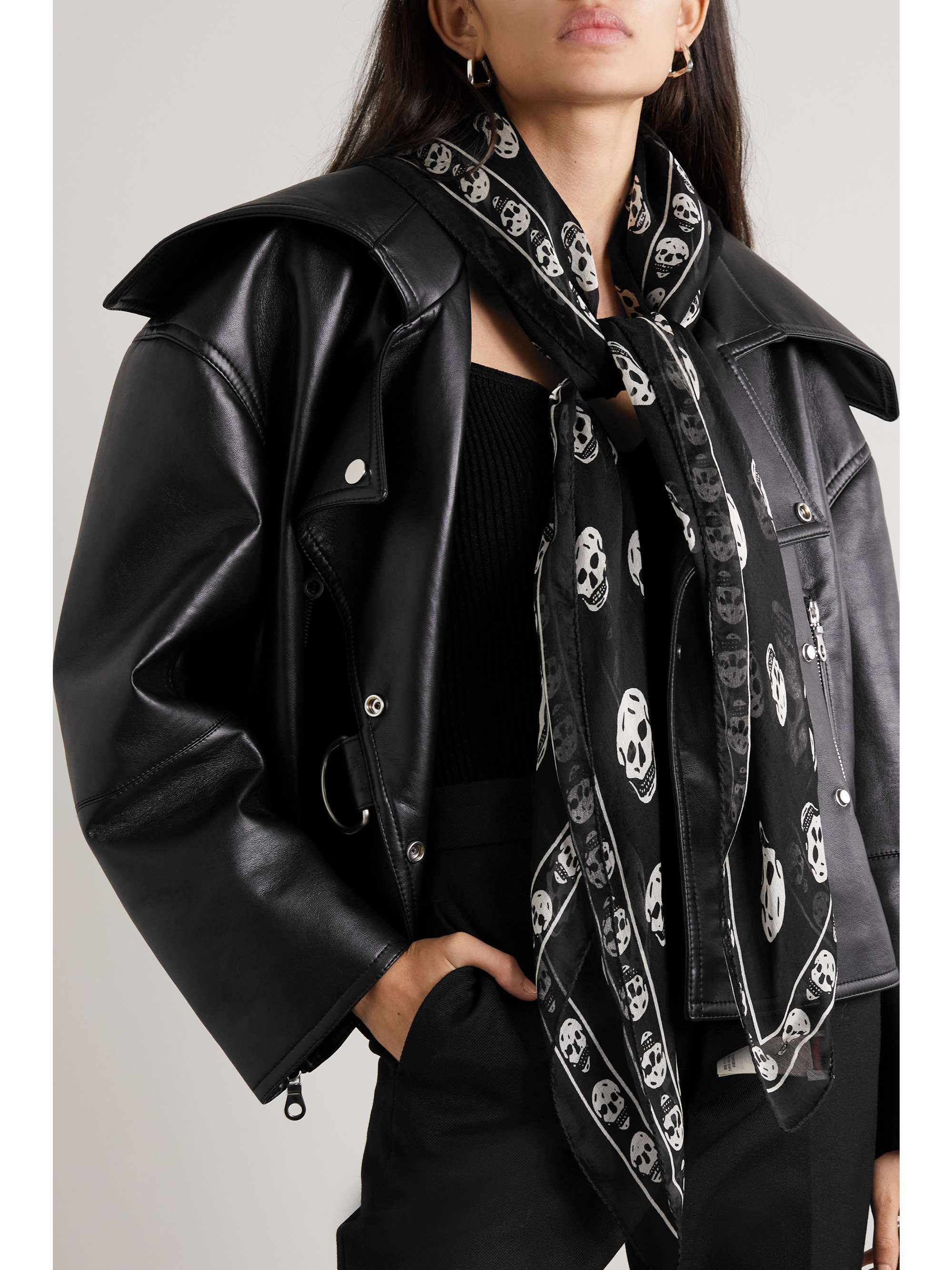 MCQUEEN Printed silk-chiffon scarf | NET-A-PORTER