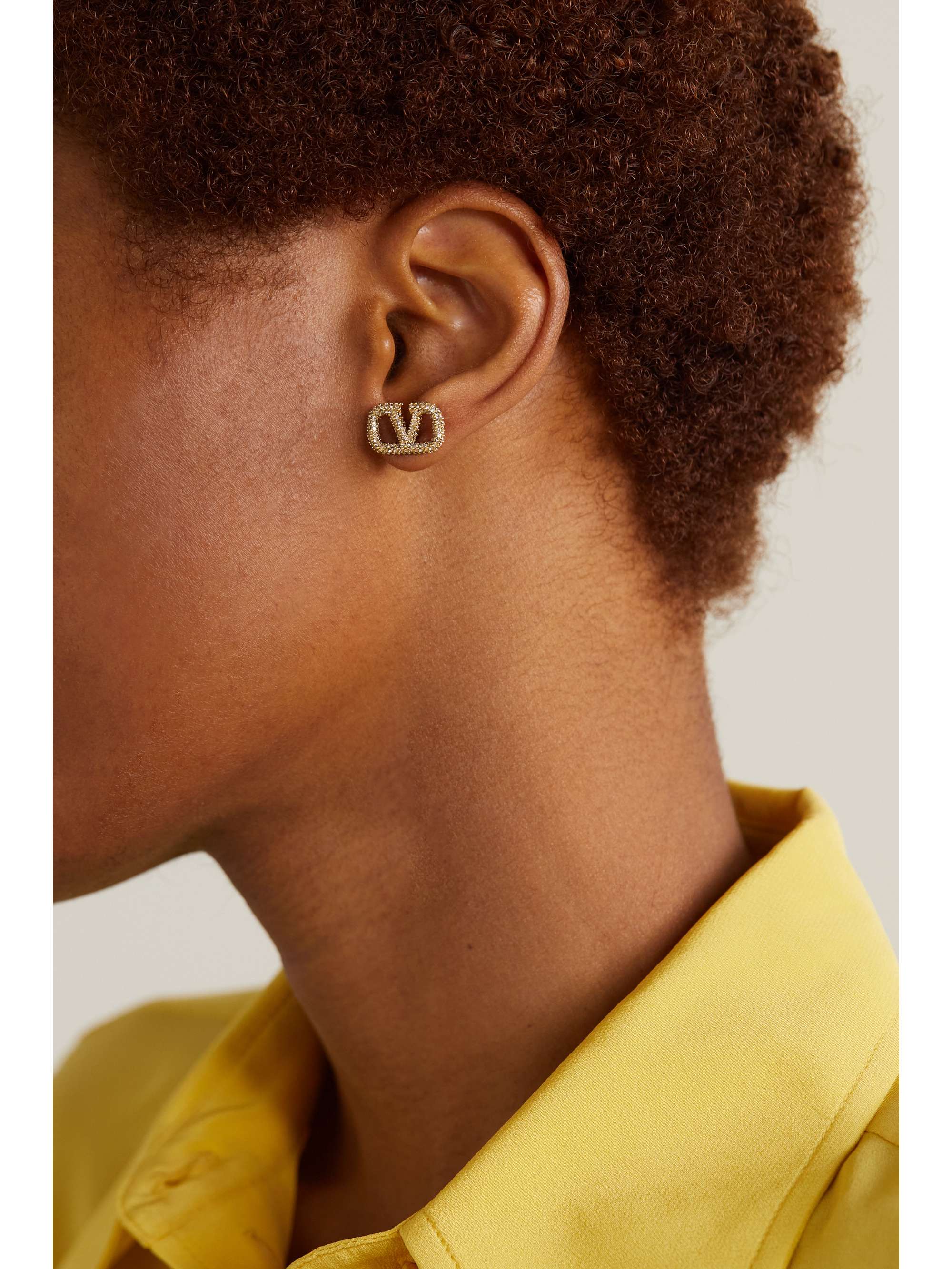 VALENTINO GARAVANI VLOGO gold-tone crystal earrings | NET-A-PORTER