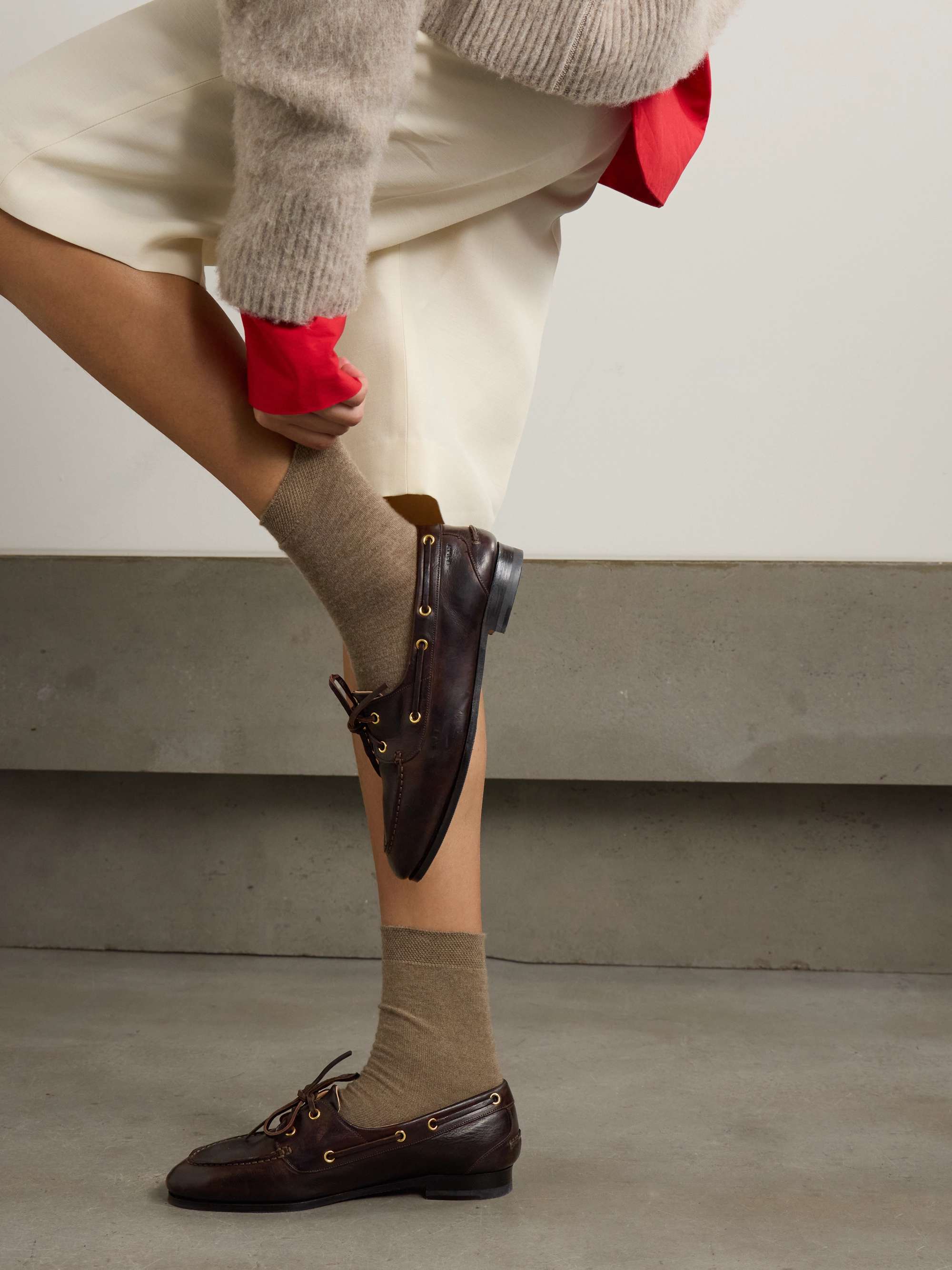 BALLY Pathy leather boat shoes | NET-A-PORTER