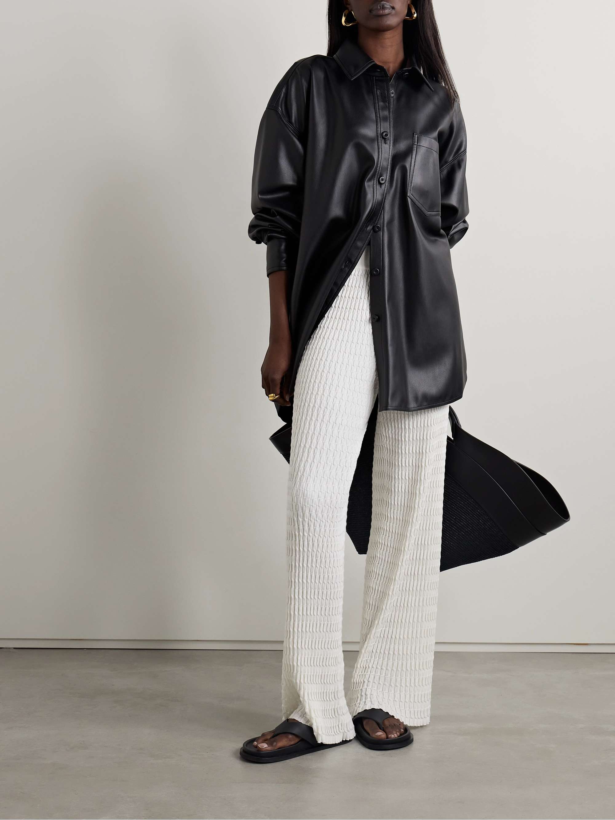 LORO PIANA Ribbed cotton wide-leg pants | NET-A-PORTER