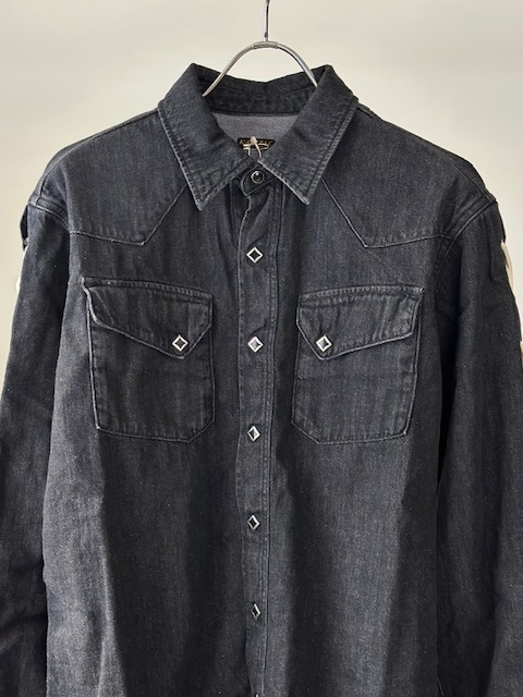 KAPITAL (キャピタル) 8ozブラックデニムレースアップウエスタンシャツ
