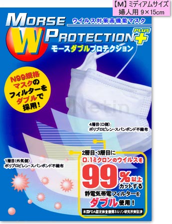新型インフルエンザ感染予防高機能マスク モースダブルプロテクション
