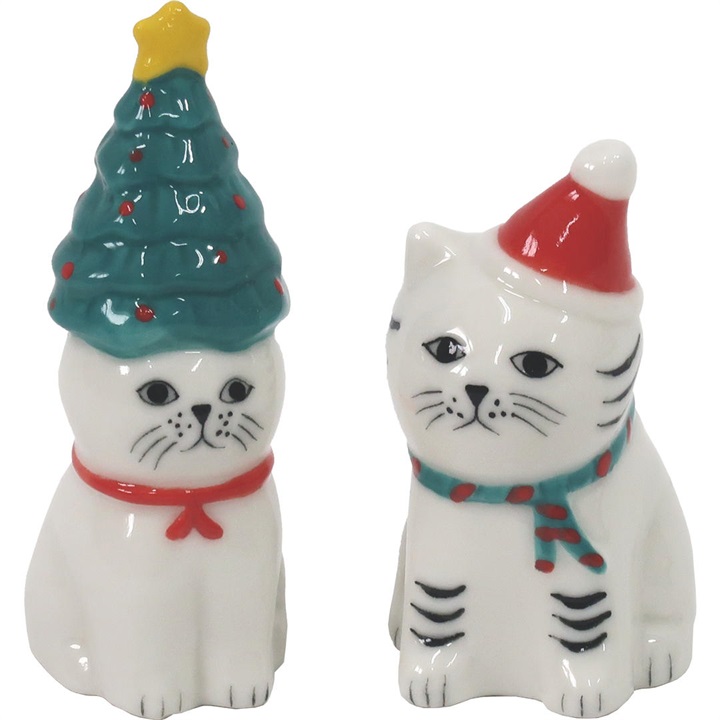 Zappy ねこのクリスマスオブジェ 2個セット(ねこのクリスマス) ｜ 猫