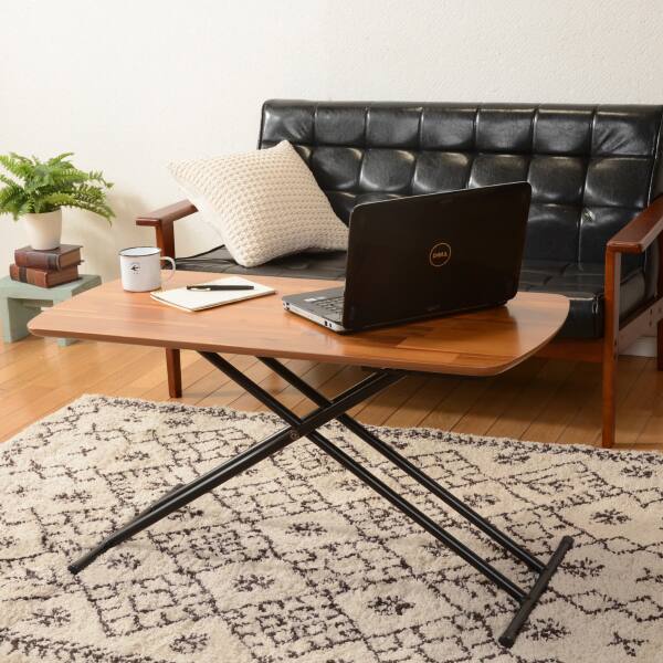 天然木突板仕様の昇降テーブル (BR) | ニトリネット【公式】 家具