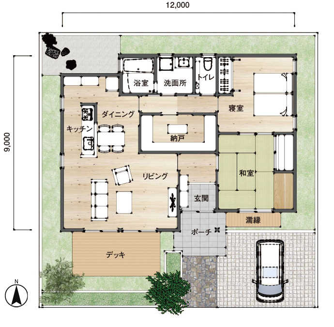 平屋の家 | 日本ハウスHD - 檜の注文住宅