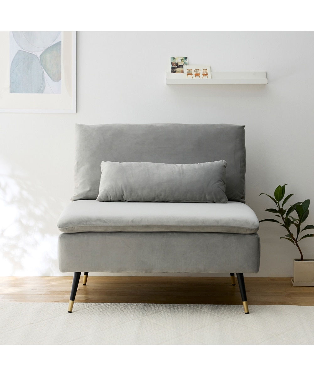 1人掛け]ソファ｜座面奥行70cm ベロア調 あぐらがかける 通販【ニッセン】