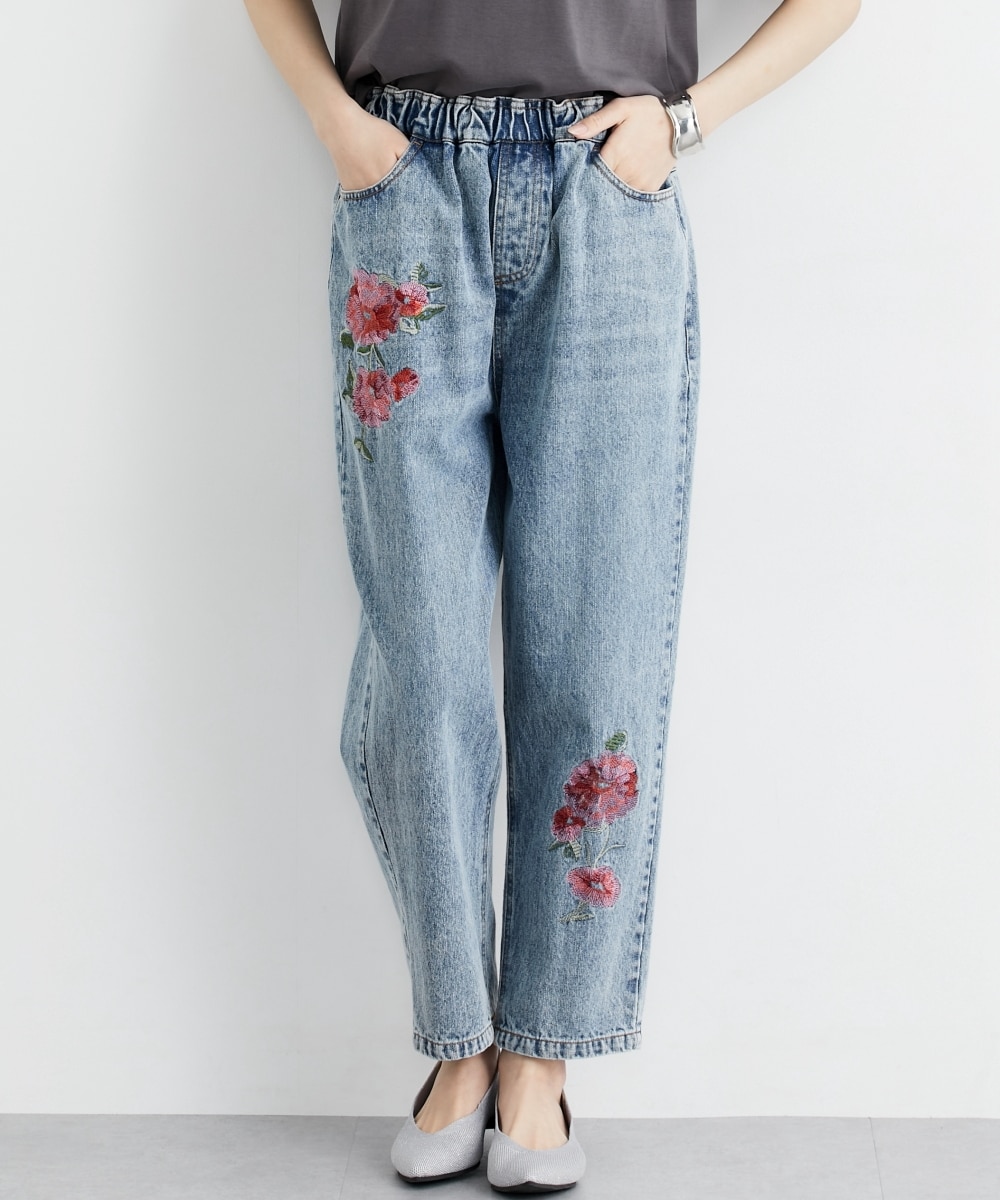 花刺しゅうデニム【Hana服】 通販【ニッセン】
