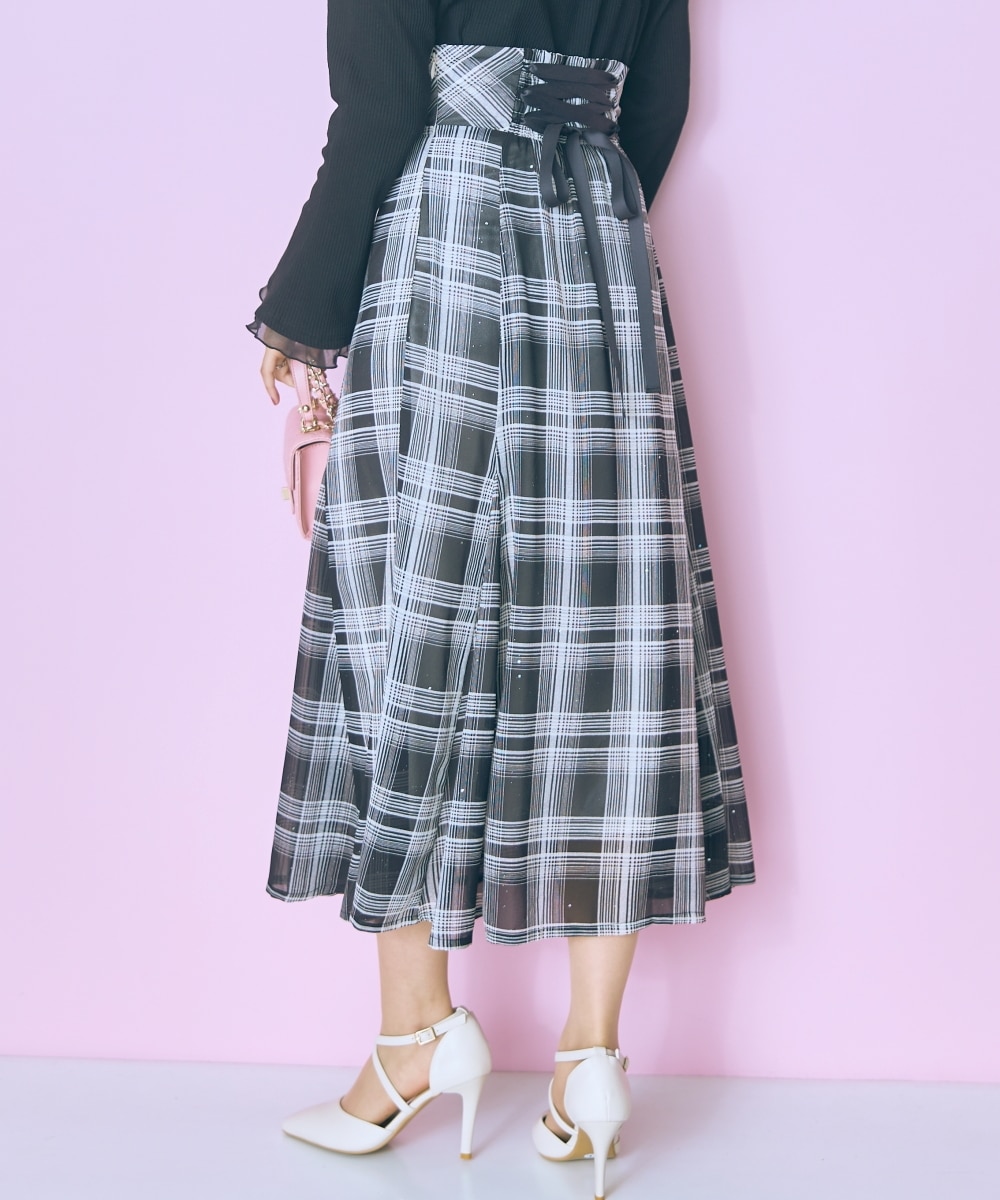 大きいサイズ＞ラメチェックスカート marun 通販【ニッセン】