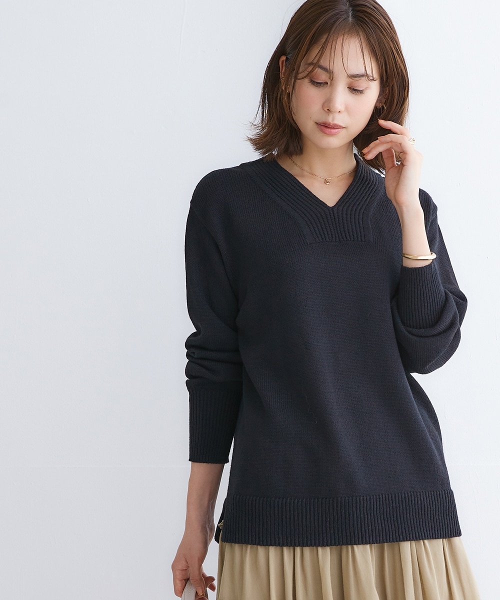 プチプライス】リブ衿Vネックニット＜大きいサイズ有＞ 通販【ニッセン】