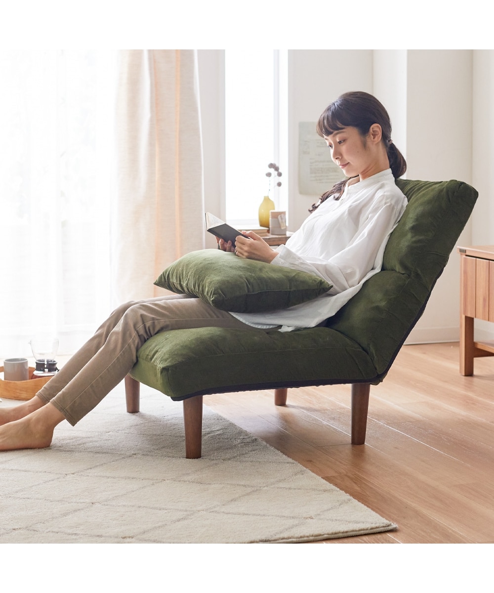 1人掛け]ソファ｜座面幅75cm 7段階リクライニング あぐらがかける 通販