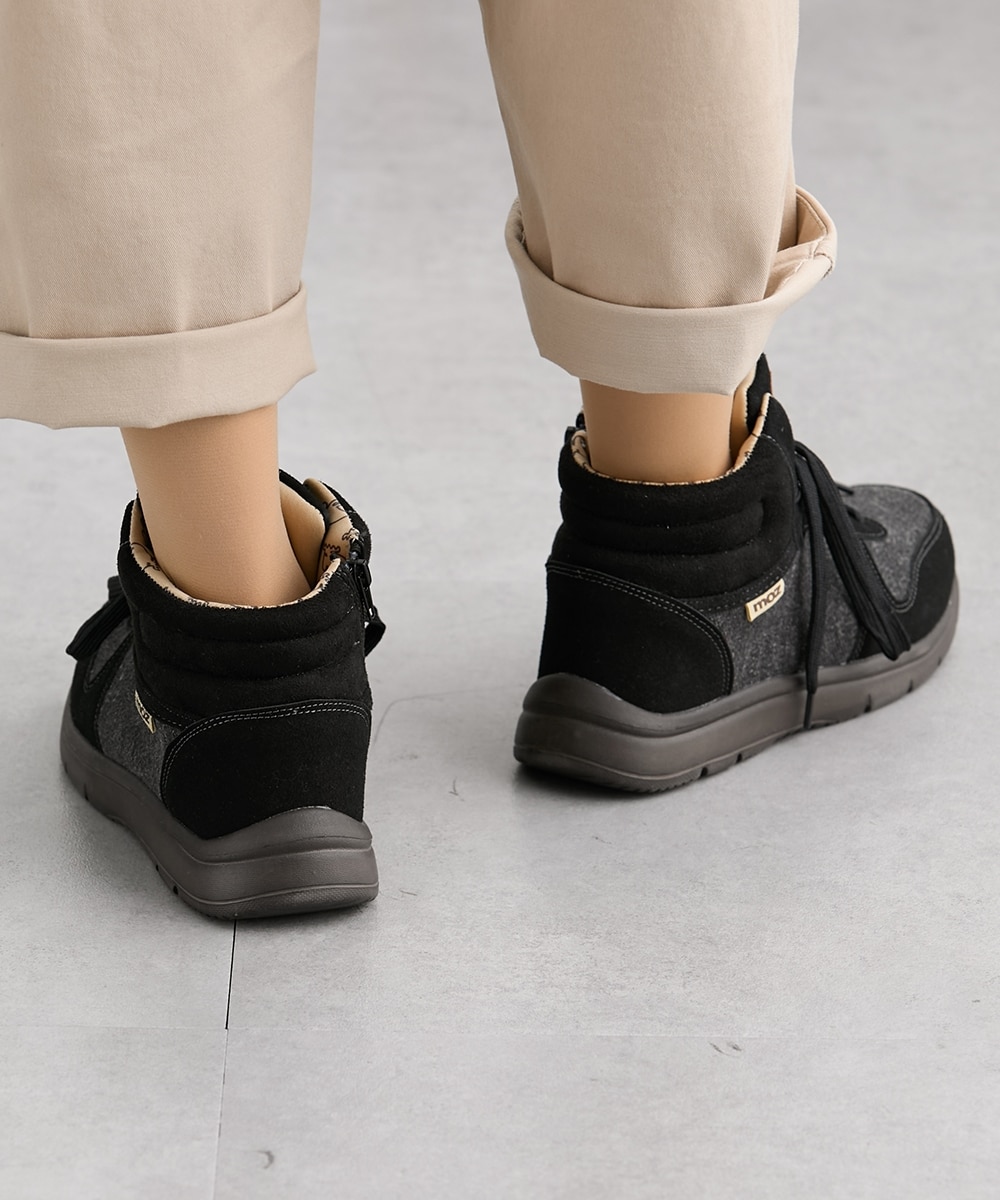 ゆったり幅広】moz（モズ）ハイカットスニーカー（ワイズ4E） 通販