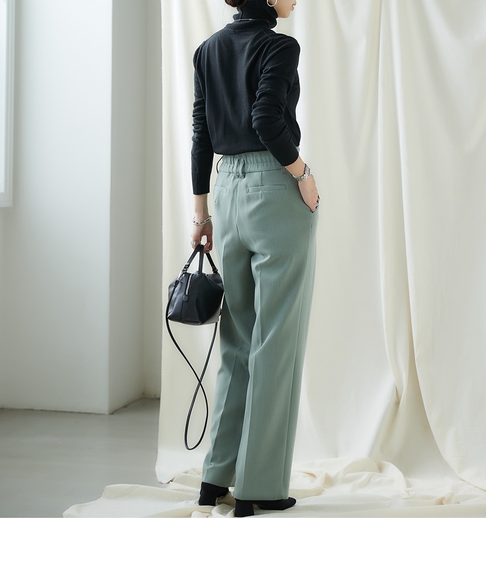 高身長 ハイウエストタックパンツ【高身長インスタグラマー匠さん監修