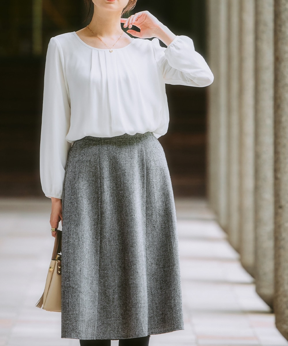 ツイード調Aラインフレアスカート 通販【ニッセン】
