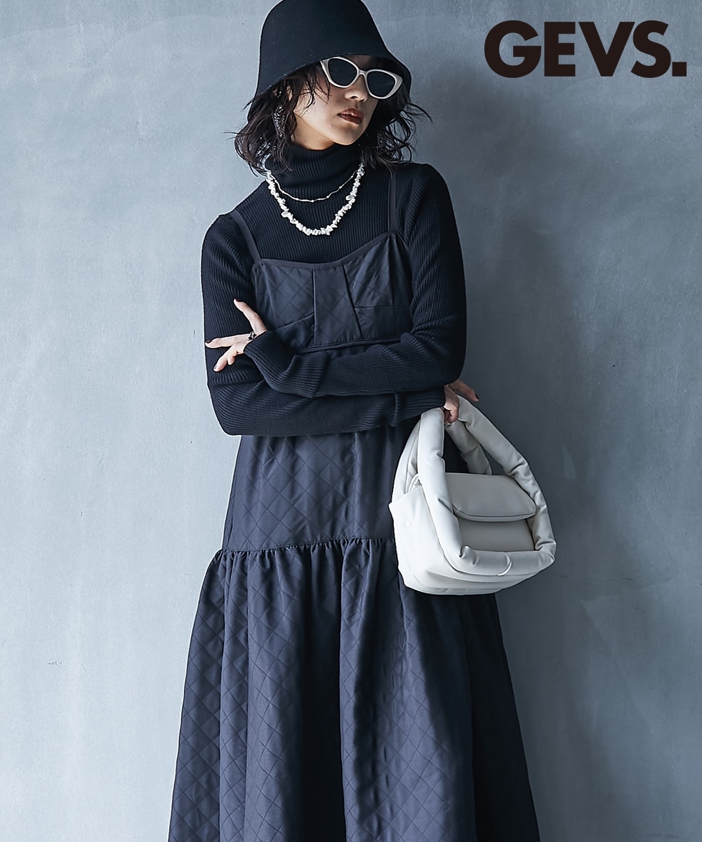 キルティングキャミソールロングワンピース＜大きいサイズ有＞GEVS