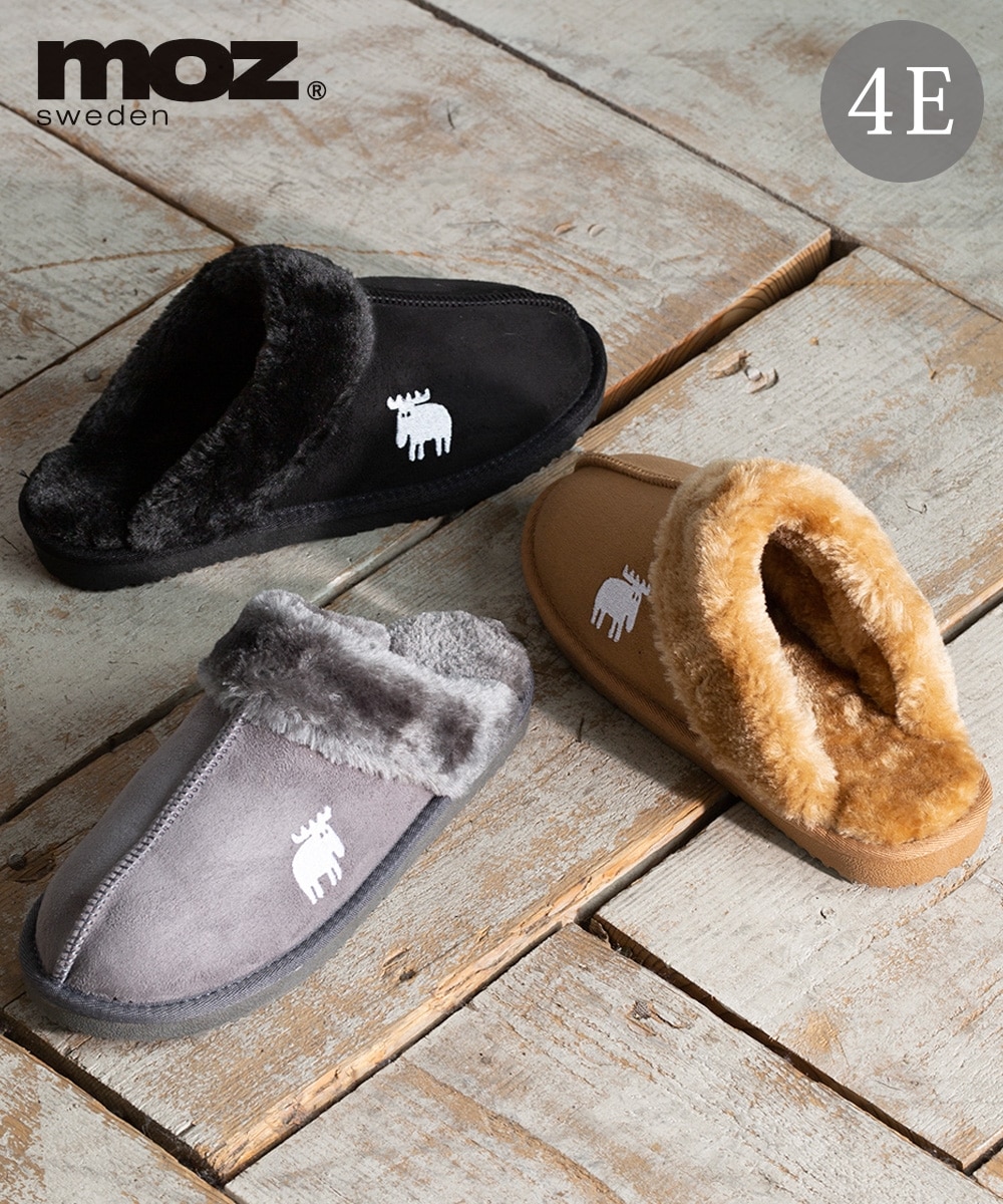 MOZ（モズ）ムートン調スリッパ（ワイズ4E） 通販【ニッセン】